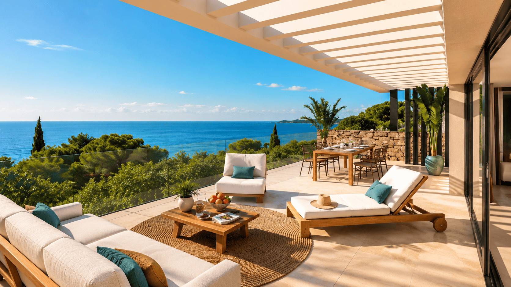 terrace with sea views for apartments in Civiu development: New Apartments and Villas For Sale in Sainte-Maxime