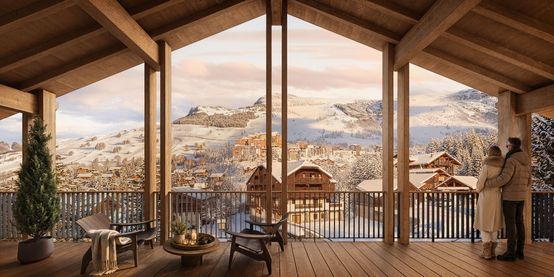 Annapurna - New Apartments for sale in Les Deux Alpes - terrace example
