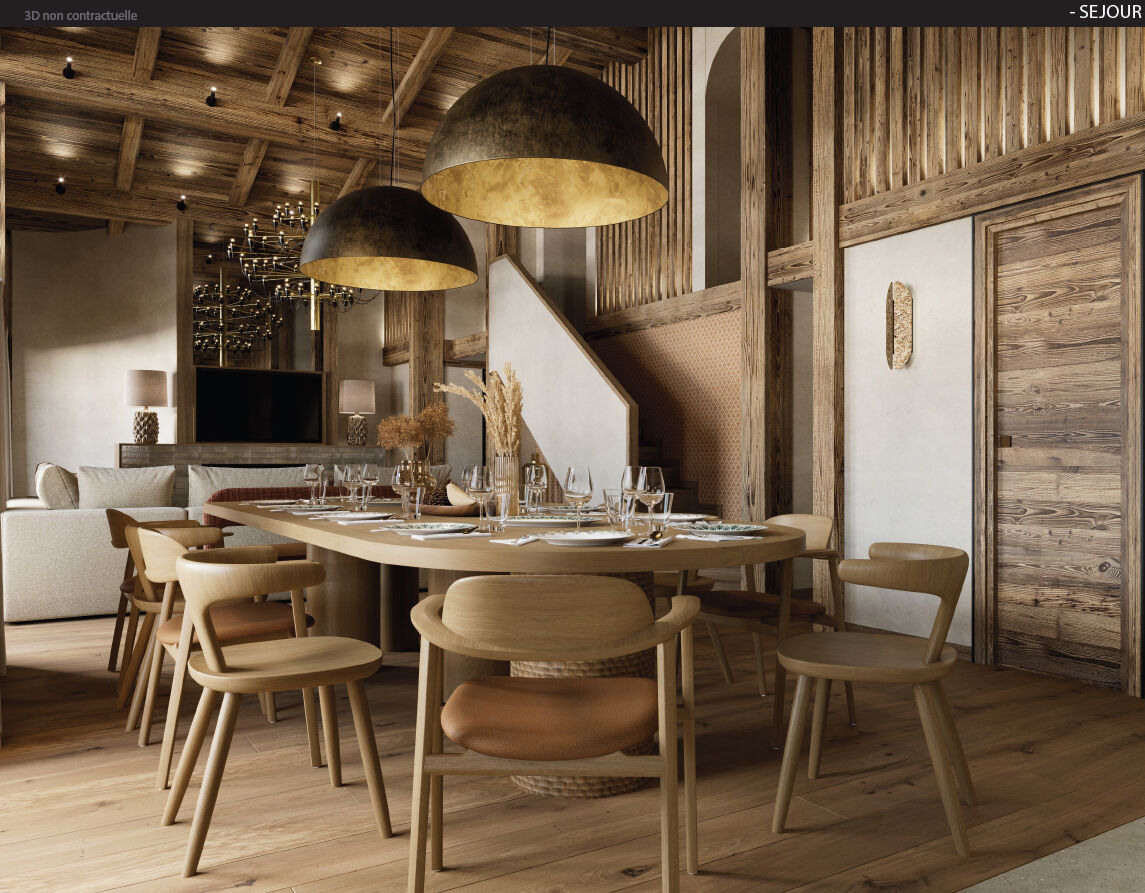La Belle aux Bois - New apartments for sale in Megeve - lounge example 2
