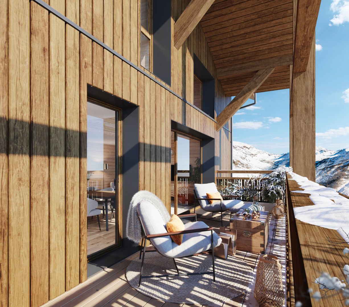 Les Grangettes - New Apartments For Sale in Alpe d'Huez - balcony:terrace example
