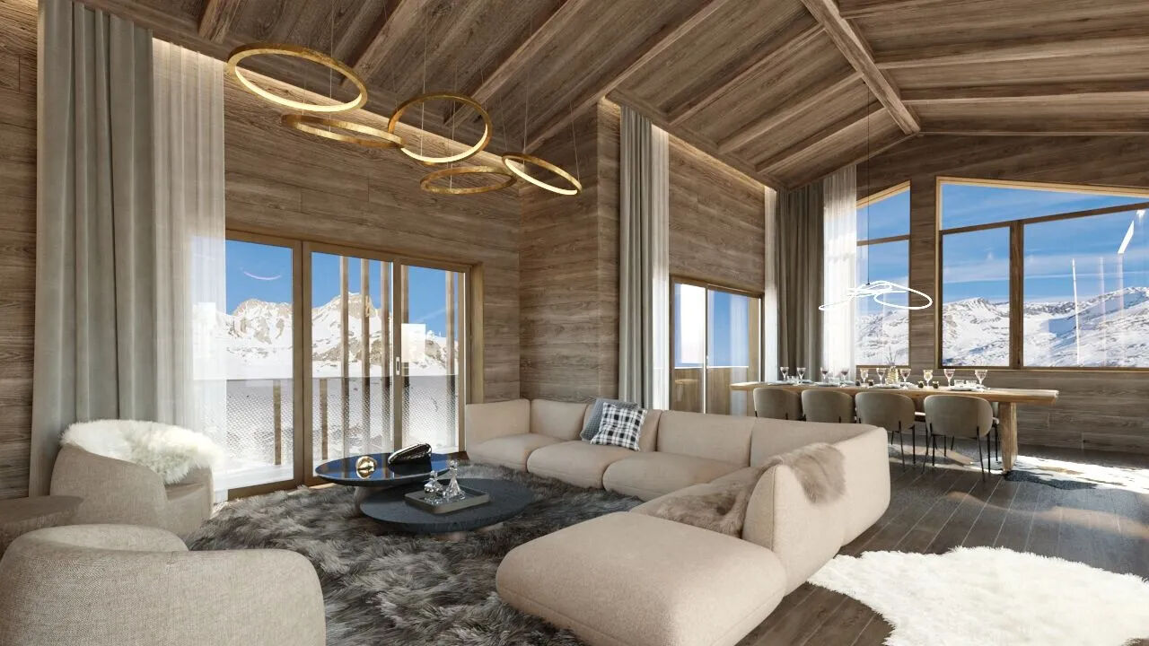 Les Suites - New Apartments for sale in Tignes - living room